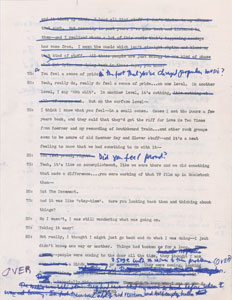 Lot #5032 Bob Dylan Hand-Annotated 1971 Interview Transcript (Tape #2, First Correction) - Image 8