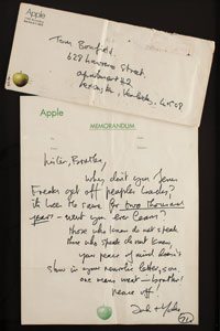 Lot #5212 John Lennon Autograph Letter Signed and Matchbook - Image 2
