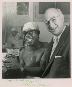 Lot #5372 Louis Armstrong and Mezz Mezzrow Signed Photograph - Image 1