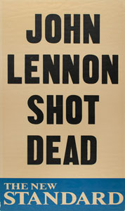Lot #5224 John Lennon: 'Shot Dead' Poster - Image 1