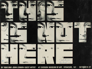 Lot #5225 John Lennon and Yoko Ono Signed Poster - Image 1