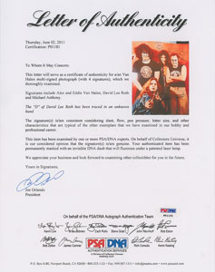 Lot #5536  Van Halen Signed Photograph - Image 3
