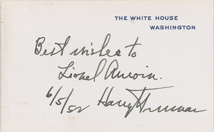Lot #132 Harry and Bess Truman - Image 1