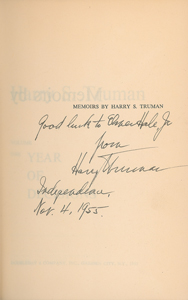 Lot #133 Harry S. Truman - Image 3