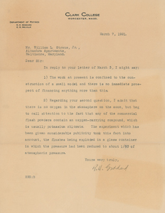 Lot #183 Robert H. Goddard - Image 1