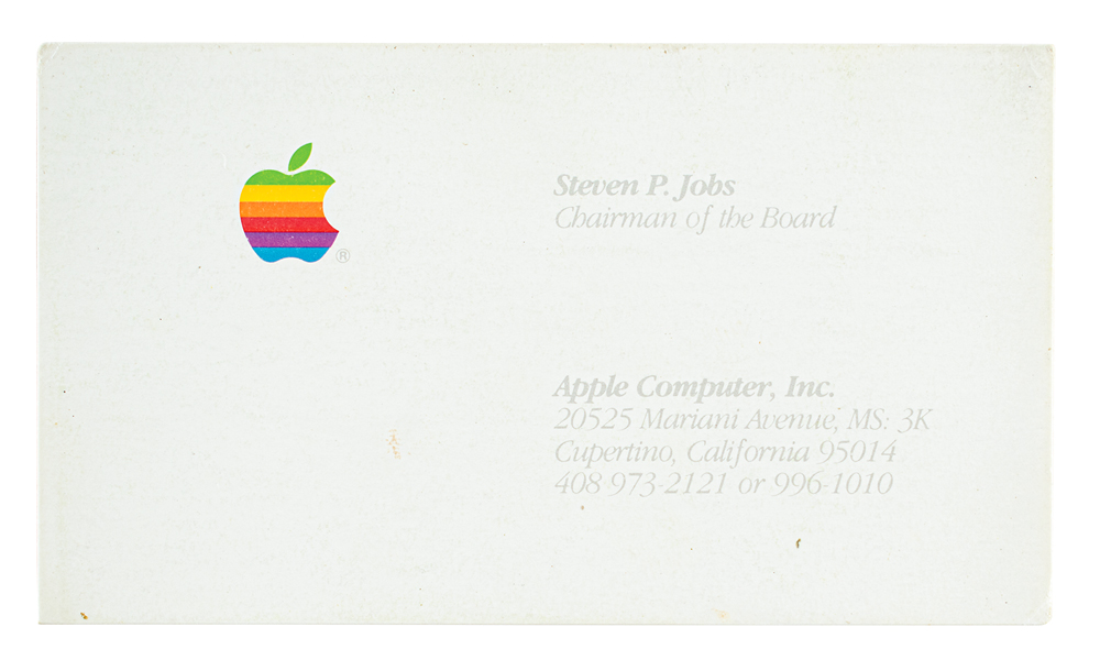 Steve Jobs Business Card | RR Auction