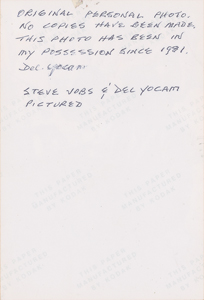 Lot #6007 Steve Jobs and Del Yocam Photograph Annotated by Yocam - Image 2