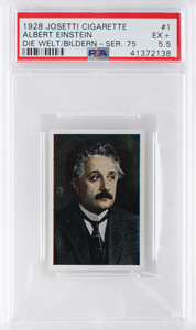 Lot #218 Albert Einstein 1928 Josetti Cigarette #1 PSA EX+ 5.5