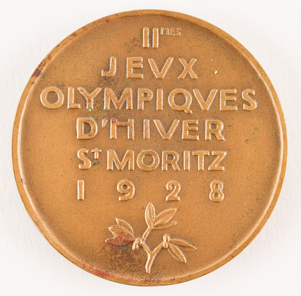Lot #7029  St. Moritz 1928 Winter Olympics Bronze Participation Medal