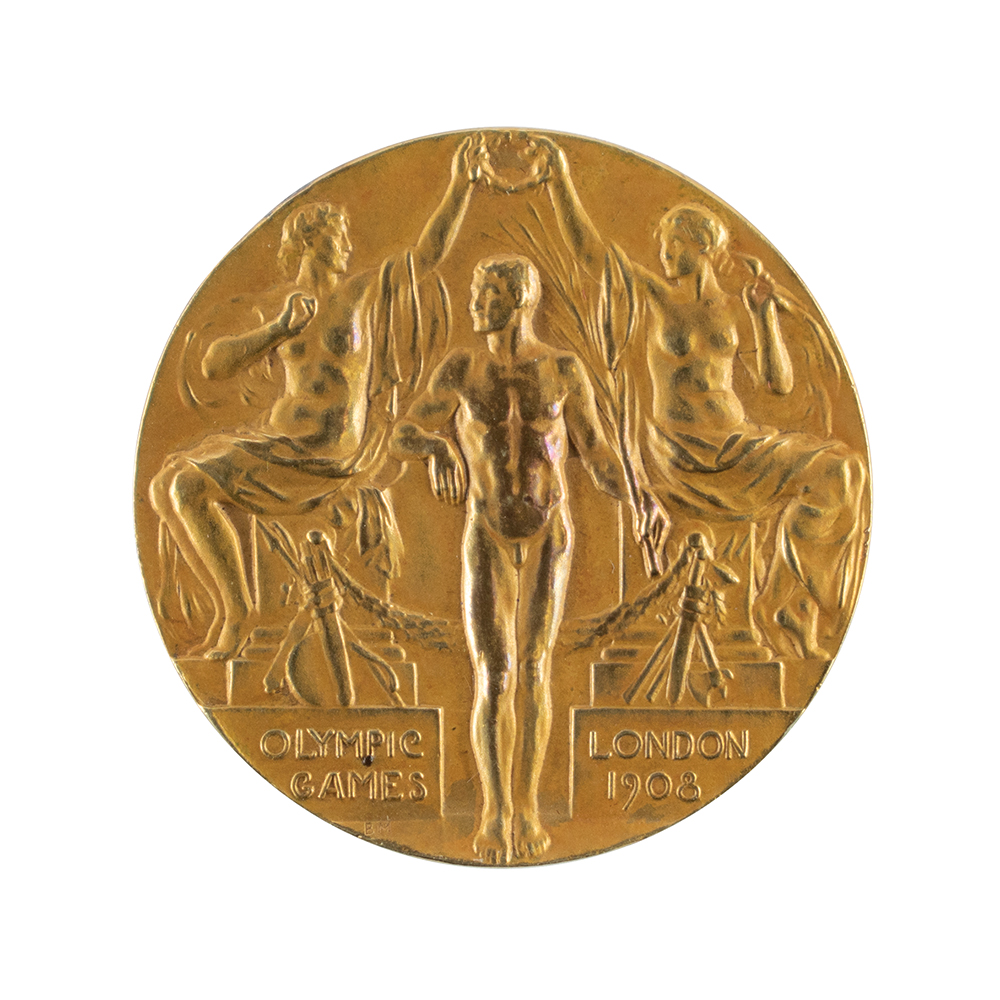 Lot #7015  London 1908 Olympics Gold Winner's Medal
