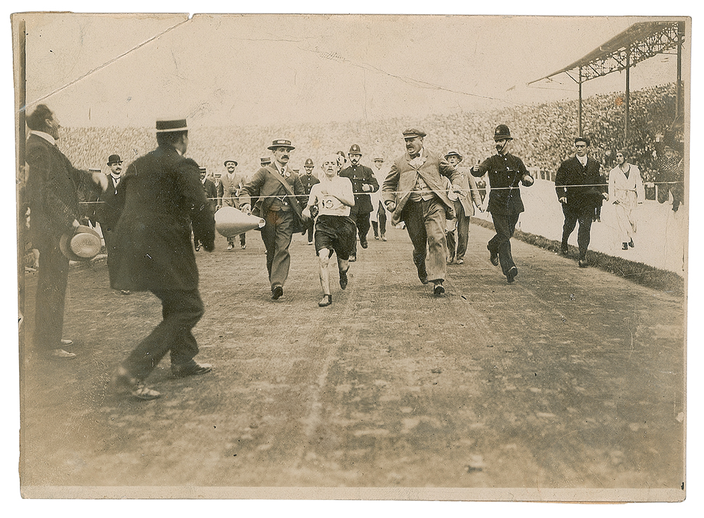 Lot #7016 Tug Wilson's London 1908 Olympics Marathon Photograph