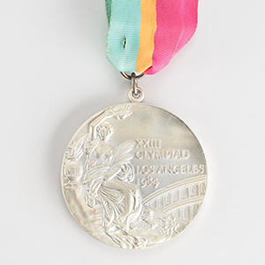 Lot #7120  Los Angeles 1984 Summer Olympics Silver Winner's Medal with Diploma and Participation Medal - Image 2