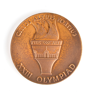 Lot #7120  Los Angeles 1984 Summer Olympics Silver Winner's Medal with Diploma and Participation Medal - Image 7