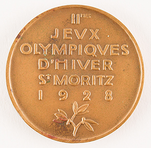 Lot #7029  St. Moritz 1928 Winter Olympics Bronze Participation Medal