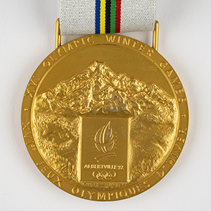 Lot #7138  Albertville 1992 Winter Olympics Sample Gold Winner's Medal for Demonstration Sports - Image 2