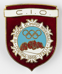 Lot #7059  Cortina 1956 Winter Olympics IOC Badge