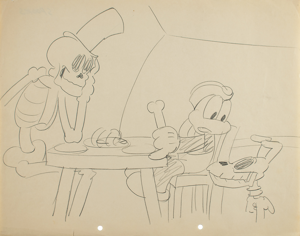 Lot #511 Flip the Frog layout drawing by Ub Iwerks from Spooks
