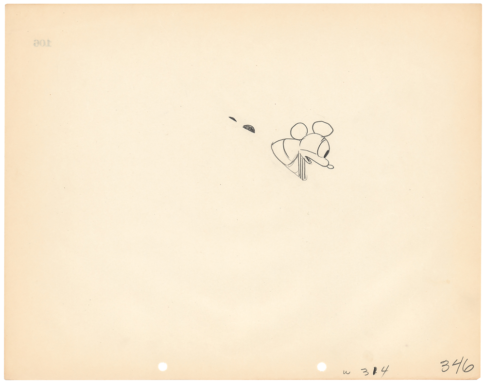 Lot #510 Mickey Mouse production drawing from Plane Crazy