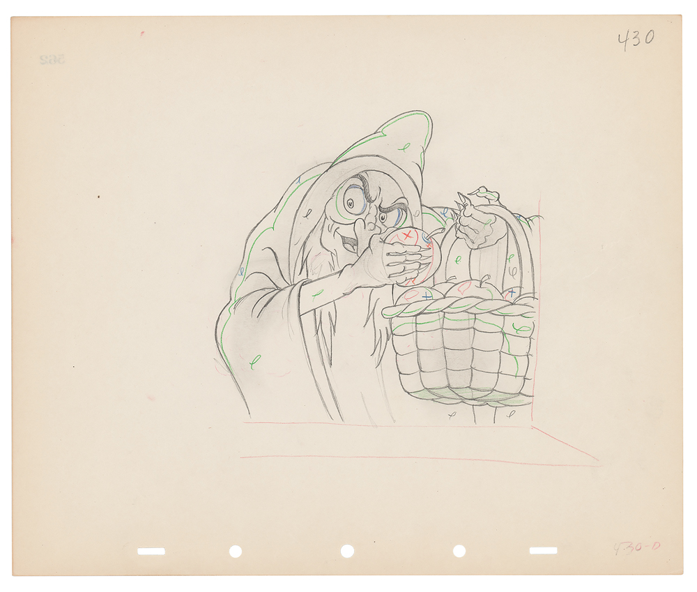 Lot #515 Wicked Witch production drawing from Snow White and the Seven Dwarfs