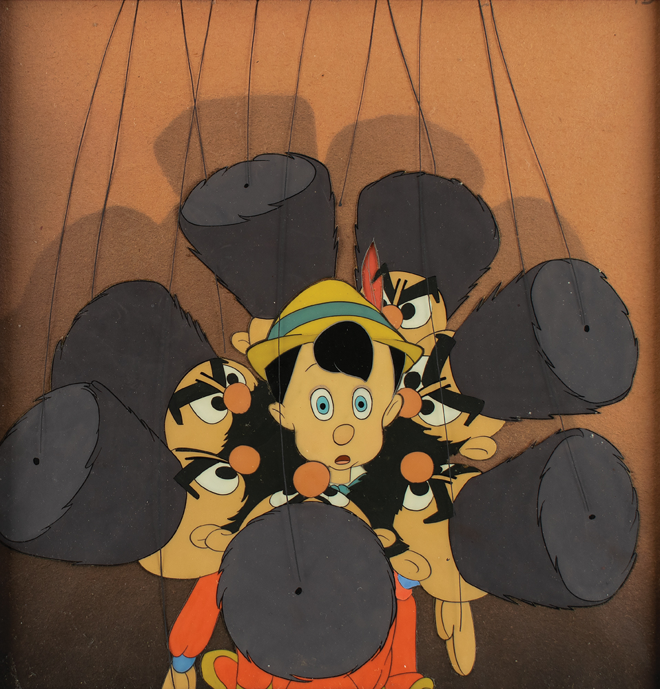 Lot #521 Pinocchio and Cossack puppets production cel from Pinocchio