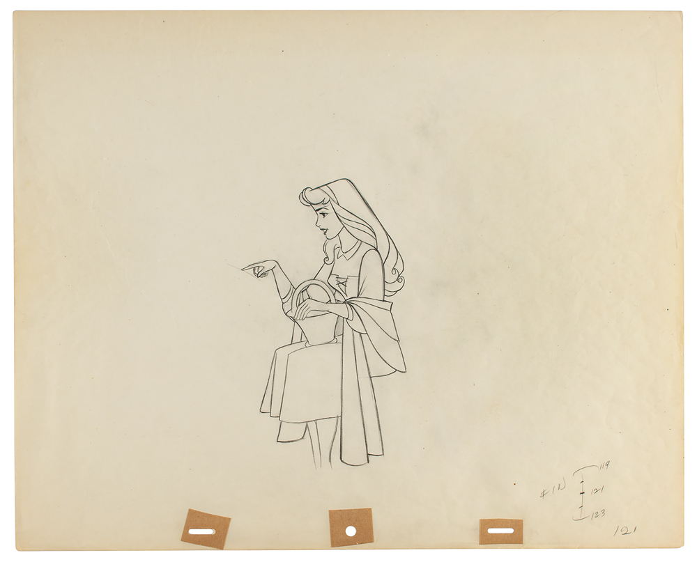 Lot #542 Briar Rose production drawing from Sleeping Beauty