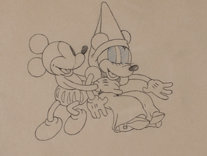 Lot #578 Mickey and Minnie Mouse production drawing from Ye Olden Days