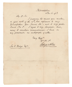 Lot #248 Edgar Allan Poe Autograph Letter Signed