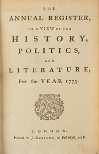 Lot #159  Annual Register: 1775 - Image 2