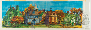 Lot #544 Walt Peregoy hand-painted pan production background from 101 Dalmatians - Image 2