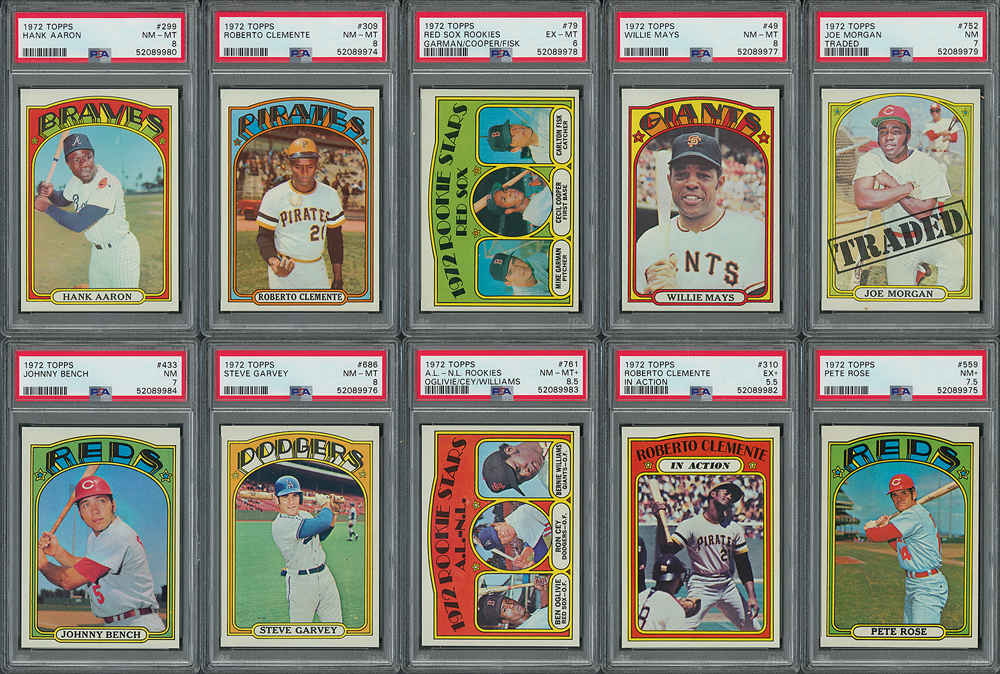 Lot of (4) 1972 Topps Baseball Cards with #37 Carl Yastrzemski, #686 Steve  Garvey, #270 Jim Palmer & #550 Brooks Robinson