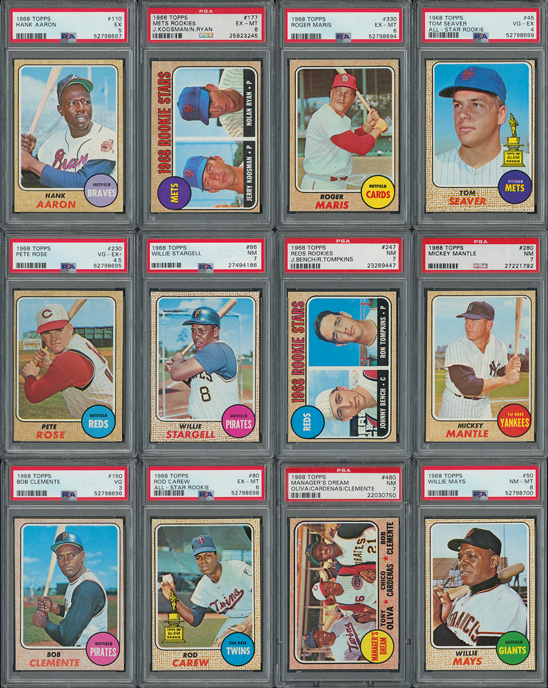Sold at Auction: 1968 Topps Baseball Card Complete Set of 598 - Nolan Ryan  Rookie, Johnny Bench Rookie, Mickey Mantle