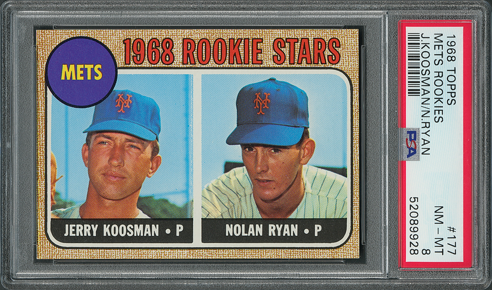 Lot #9062  1968 Topps #177 Nolan Ryan/Jerry Koosman RC PSA NM-MT 8