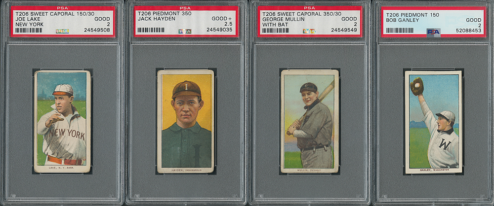 Lot #9013  1909-11 T206 Lot of (10) with Hal Chase and (4) PSA Graded