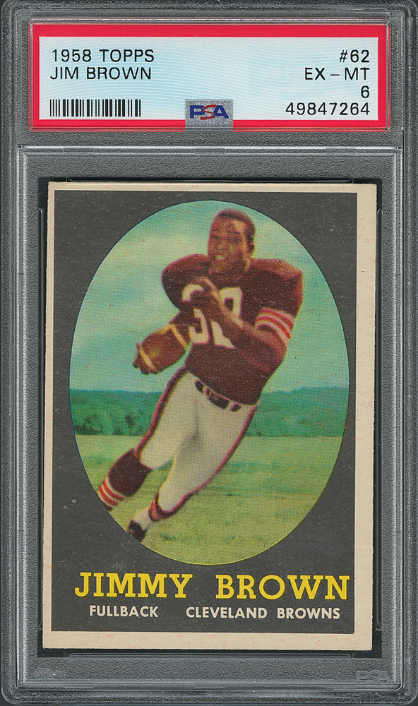 Lot #9157  1958 Topps Football Complete Set (132) with PSA 6 Jim Brown RC