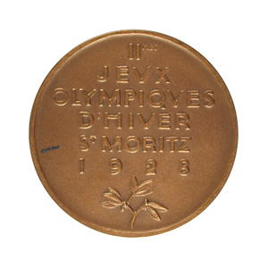 Lot #9208  St. Moritz 1928 Winter Olympics Bronze Participation Medal - Image 2