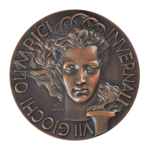 Lot #9211  Cortina 1956 Winter Olympics Bronze Participation Medal