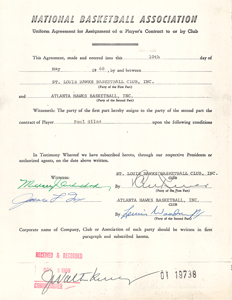 Lot #9186 J. Walter Kennedy (8) Signed Transfer Contracts - Image 8