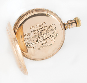 Lot #9009 Ed Delahanty's 1887 Engraved Pocket Watch - Image 6