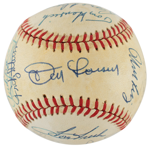 Lot #9273  NY Yankees Old-Timers Signed Baseball - Image 1