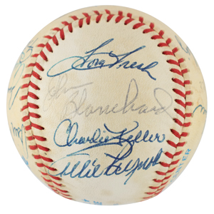 Lot #9273  NY Yankees Old-Timers Signed Baseball - Image 2