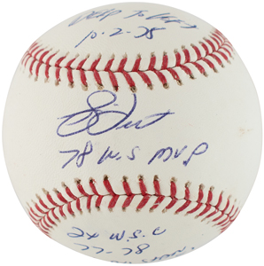 Lot #9283  NY Yankees: Abbott, Dent, Hernandez, and Howe - Image 1