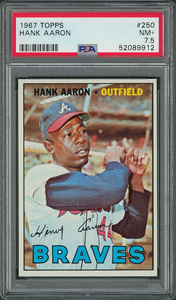 Lot #9060  1967 Topps #250 Hank Aaron PSA NM+ 7.5