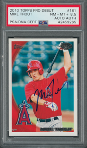 Lot #9149  Topps 2010 #181 Mike Trout Signed PSA NM-MT+ 8.5