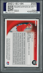 Lot #9149  Topps 2010 #181 Mike Trout Signed PSA NM-MT+ 8.5 - Image 2