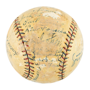Lot #9320  1929 Cleveland Indians Team-Signed Baseball - Image 2