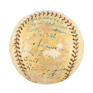 Lot #9320  1929 Cleveland Indians Team-Signed Baseball - Image 3