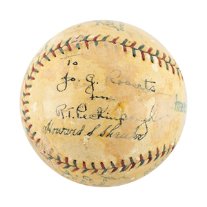 Lot #9320  1929 Cleveland Indians Team-Signed Baseball - Image 5
