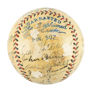Lot #9321  1932 Cleveland Indians Team-Signed Baseball - Image 2