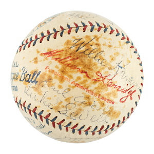 Lot #9322  1932 Cleveland Indians Team-Signed Baseball - Image 5