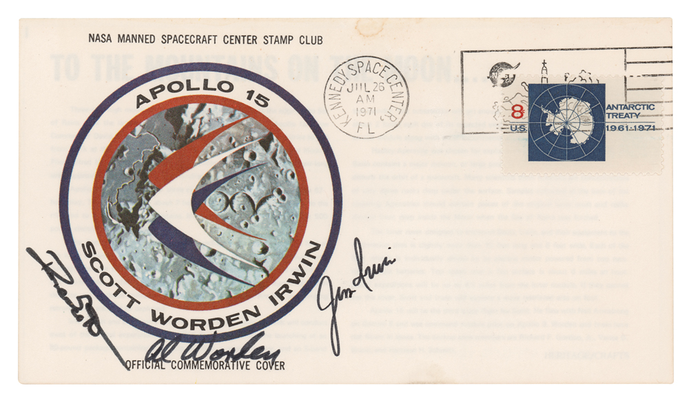 Lot #3417 Al Worden's Apollo 15 Insurance Cover
